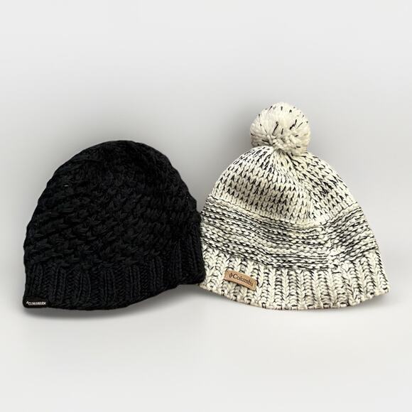 Columbia Adidas Accessories - Lot Of 2 Columbia Adidas Womens Gray Black Knit Beanie Hat One Size Warm Cap